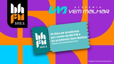 1 Voucher válido por 15 dias na academia Vem Malhar