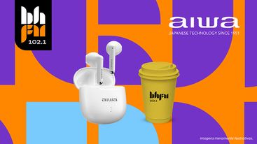 Tema do dia- 01 fone de ouvido Aiwa bluetooth + Copo coffee BH FM
