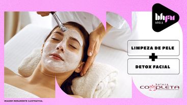 1 sessão de limpeza de pele + 01 detox facial na Beleza Completa